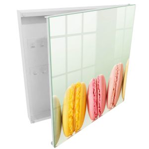 Caixa para guardar chaves decorativa 30x30x5, abertura à direita branca
