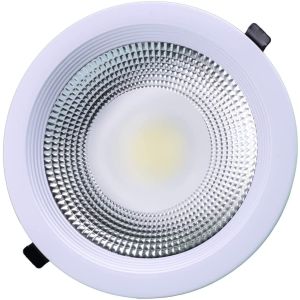 Downlight LED cob 10w redondo encastrado branco, cold light 6000k