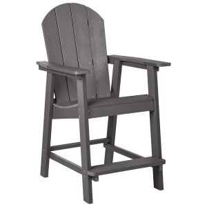 Banco de bar para jardim adirondack material sintético cinzento escuro