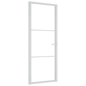 Porta de interior 83x201,5 cm vidro esg e alumínio branco