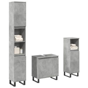 3 pcs conj. Móveis casa banho derivados madeira cinza cimento ptr3108