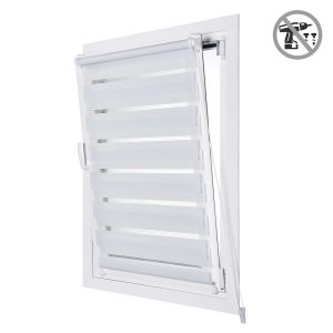 Estore de rolo noite e dia easyfix, instalação sem furar branco 75 x 180 cm