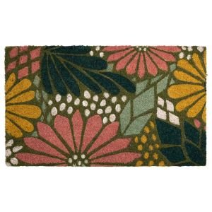 Capacho em PVC estampado rosa 45x75