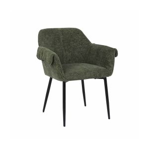 Silla de comedor de chenilla cheno - lote de 2 verde