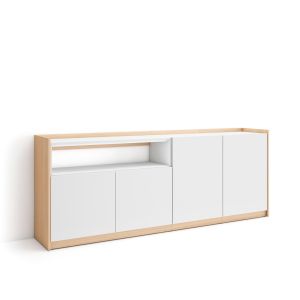 Aparador sala de jantar, 207x37x80cm, branco e carvalho soft rf4404