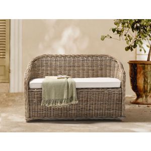 Banco de jardim com almofada susua 141 cm rattan natural