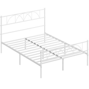 Cama de casal 141,5x198x98 cm aço color blanco Homcom, casa - quarto