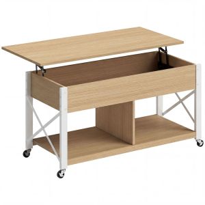 Mesa centro elevatória 105x50x67 cm bicolor Homcom, casa - mesas