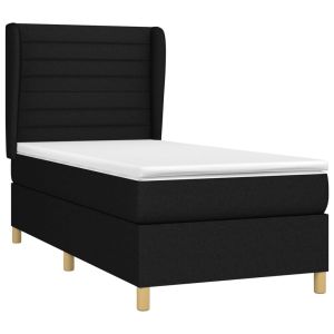 vidaXL cama box spring con colchón tela negro 90x190 cm