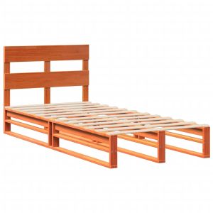vidaXL estructura de cama sin colchón madera maciza marrón 75x190 cm