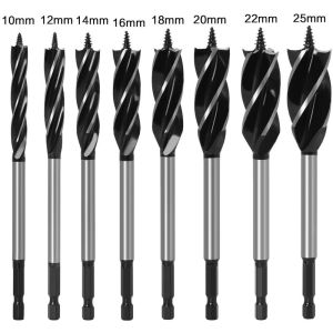 Pack 8 brocas helicoidais 1/4" madeira concreto carpintaria