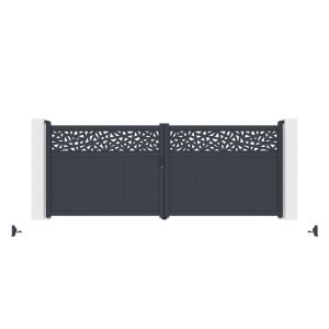 Portão batente dolomite ruivo 4 m h160 + poste eiffel 20x20