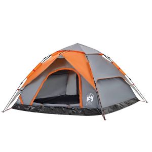 vidaXL tienda de campaña iglú 5 personas apertura rápida gris/naranja