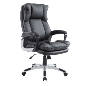 Cadeira de escritório pu, PVC e espuma preto 66x71x110-120,5 cm