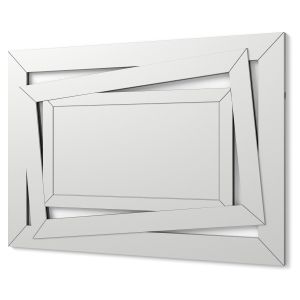 Dekoarte - espelhos decorativos modernos de parede ninho prata 100x70cm