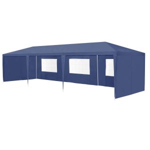Tenda pavilhão de jardim wedau metal 900 x 300 x 255 cm azul escuro