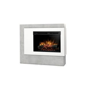 Lareira elétrica autónoma LED pulmari, branca/cimento