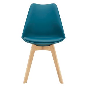 Conjunto de 4 cadeiras de jantar fläten pele sintética  82x49x54cm turquesa