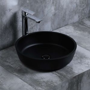 Lavatório de pousar cilin vidro 42x12,5x42 cm preto