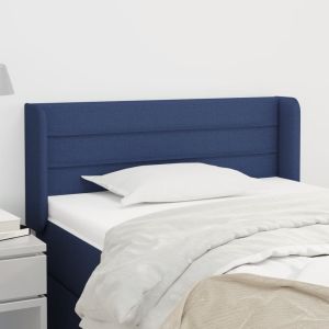 Cabeceira de cama c/ abas tecido 83x16x78/88 cm azul