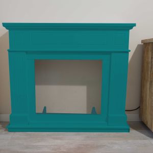 Moldura de lareira mdf azul turquesa sined pienza camin frame