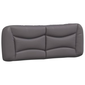 vidaXL cabecero de cama acolchado cuero sintético gris 120 cm