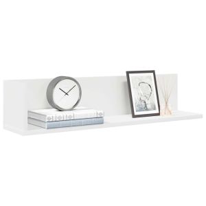 Estantes de parede 2pcs 75x16,5x16,5cm derivados madeira branco