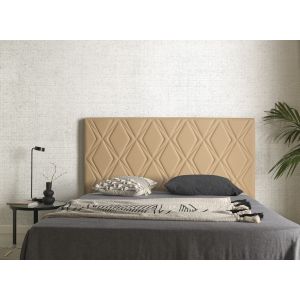 Cabeceira ruby para cama de 160 cm em pele sintética cor camel, 165x115x8.