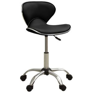 Cadeira de escritório - helloshop26 - couro sintético preto - regulável em