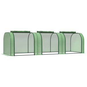 Estufa 295x100x80 cm aço e pe color verde Outsunny