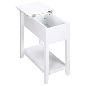 Mesa auxiliar 60,5x32,5x70cm mdf color blanco Homcom, casa - mesas