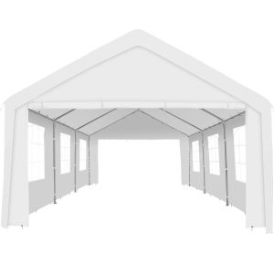 Tectake tenda de aço impermeável, proteção uv 50+, branca, 6 x 4 m