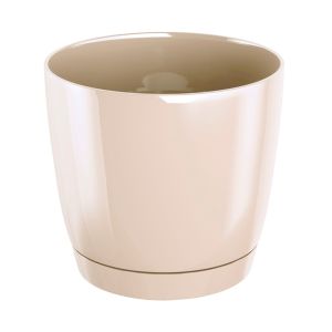 Vaso de plástico redondo coubi round p em cor creme 28 x 28 x 26,2 cm