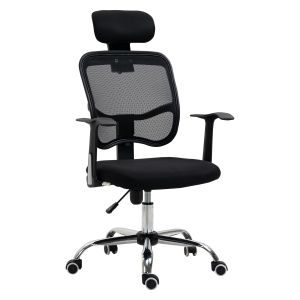 Cadeira de escritório espuma, metal, poliéster preto 63x62x117cm