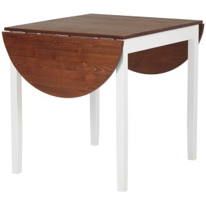 Mesa de cozinha dobrável madeira de pinho branco e madeira 140x70x75 cm