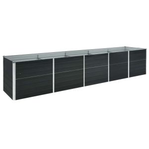 Canteiro elevado vidaxl em aço galvanizado cinza antracite 400x80x45 cm