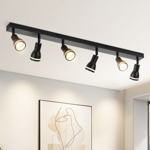Nettlife luminária de teto negro gu10 83x5