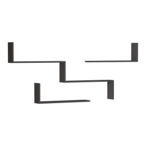 Conjunto de 3 prateleiras de parede vepinshul aglomerado antracite [en.casa