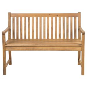 Banco de jardim vivara 120 cm madeira de acácia certificada castanho claro
