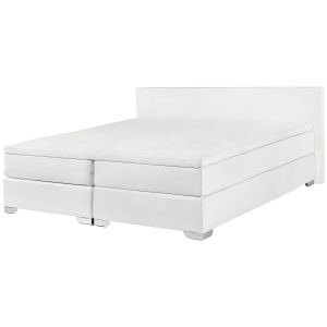 Cama continental pele sintética president 180 x 200 cm branco