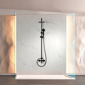 Conjunto chuveiro monocomando roma preto fosco-imex
