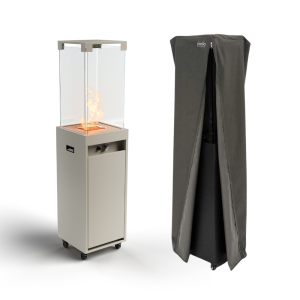 Aquecedor gás exterior faro até 8 kw portátil vidro temperado cinza