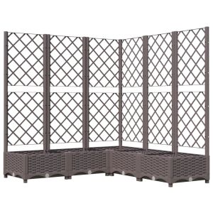 vidaXL jardinera con enrejado pp marrón 120x120x121,5 cm