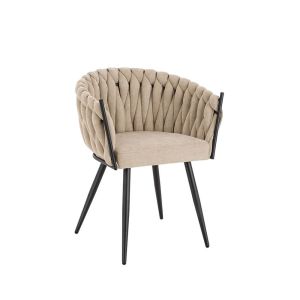 Silla de comedor tejida ayla - lote de 5 beige