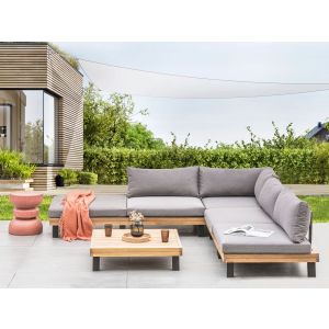 Conjunto lounge madeira de acácia certificada cinzento frazzano