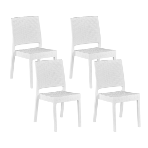 Conjunto de 4 cadeiras de jardim fossano material sintético branco