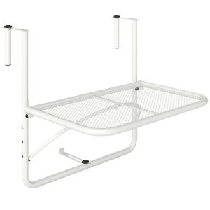 Mesa suspensa para varanda 60x56,5x45 cm metal color blanco Outsunny