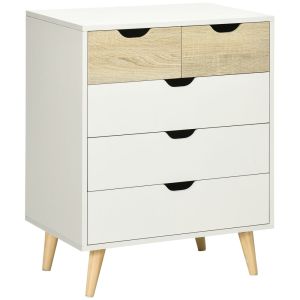 Cómoda com 5 gaveta 60x40x77,5cm color blanco Homcom