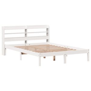 vidaXL estructura de cama sin colchón madera de pino blanco 135x190 cm
