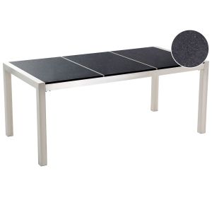 Mesa de refeição de jardim grosseto 180 cm 90 cm granito polido preto